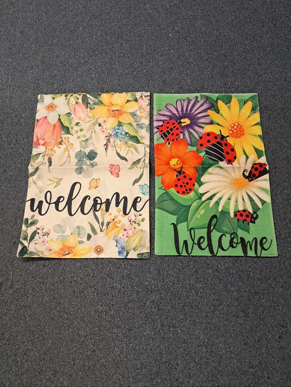 Welcome Floral Garden Flag - Set of 2
